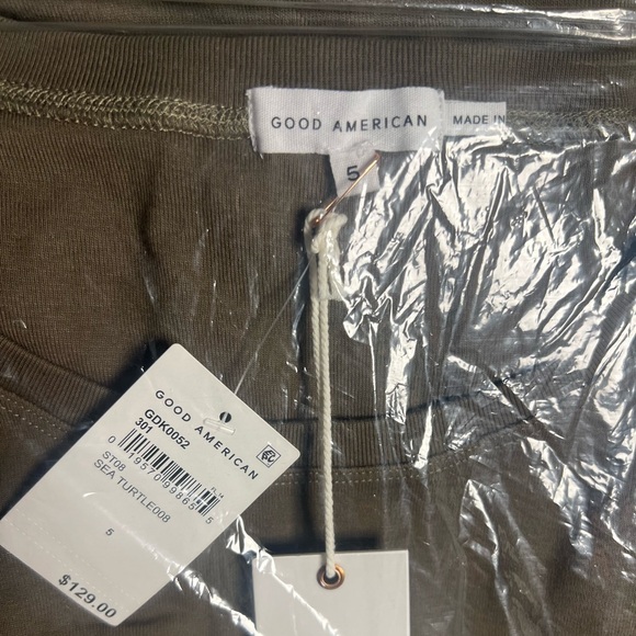 Good American Sea Turtle Olive Green Ruched Sleeveless Mini Dress - Picture 8 of 10